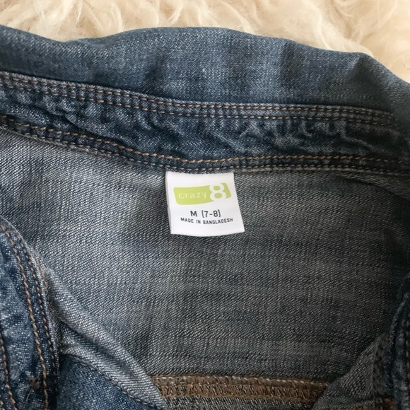 Crazy 8 | Long Sleeve Button Down Shirt Top Denim Blue Chambray M - Picture 9 of 10